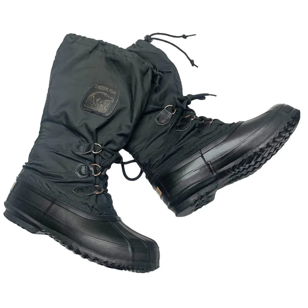 Vintage SOREL Snowlion‎ Black Insulated Waterproof Snow Boots